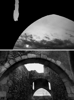 Arcades ruines de château temps d'hiver Les Châtelliers Châteaumur, 4 février 2026